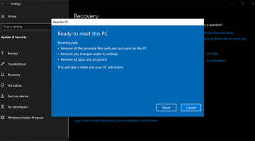 reset Windows 10 về trạng thái ban đầu